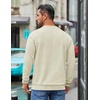 image:imageCOOFANDY Mens Crewneck Sweatshirts Geometric Texture Casual Long Sleeve Pullovers Solid Color Lightweight Pullover TopsBeige