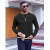 image:imageCOOFANDY Mens Crewneck Sweatshirts Geometric Texture Casual Long Sleeve Pullovers Solid Color Lightweight Pullover TopsBlack