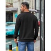 image:imageCOOFANDY Mens Crewneck Sweatshirts Geometric Texture Casual Long Sleeve Pullovers Solid Color Lightweight Pullover TopsBlack