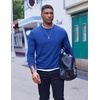 image:imageCOOFANDY Mens Crewneck Sweatshirts Geometric Texture Casual Long Sleeve Pullovers Solid Color Lightweight Pullover TopsBlue