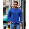 image:imageCOOFANDY Mens Crewneck Sweatshirts Geometric Texture Casual Long Sleeve Pullovers Solid Color Lightweight Pullover TopsBlue