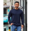 image:imageCOOFANDY Mens Crewneck Sweatshirts Geometric Texture Casual Long Sleeve Pullovers Solid Color Lightweight Pullover TopsBluish Purple