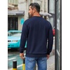 image:imageCOOFANDY Mens Crewneck Sweatshirts Geometric Texture Casual Long Sleeve Pullovers Solid Color Lightweight Pullover TopsBluish Purple
