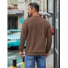 image:imageCOOFANDY Mens Crewneck Sweatshirts Geometric Texture Casual Long Sleeve Pullovers Solid Color Lightweight Pullover TopsBrown