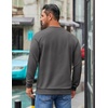 image:imageCOOFANDY Mens Crewneck Sweatshirts Geometric Texture Casual Long Sleeve Pullovers Solid Color Lightweight Pullover TopsDark Gray