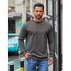 image:imageCOOFANDY Mens Crewneck Sweatshirts Geometric Texture Casual Long Sleeve Pullovers Solid Color Lightweight Pullover TopsDark Gray