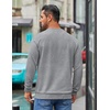 image:imageCOOFANDY Mens Crewneck Sweatshirts Geometric Texture Casual Long Sleeve Pullovers Solid Color Lightweight Pullover TopsLight Gray