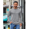 image:imageCOOFANDY Mens Crewneck Sweatshirts Geometric Texture Casual Long Sleeve Pullovers Solid Color Lightweight Pullover TopsLight Gray