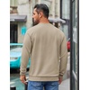 image:imageCOOFANDY Mens Crewneck Sweatshirts Geometric Texture Casual Long Sleeve Pullovers Solid Color Lightweight Pullover TopsLight Khaki