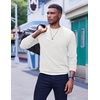 image:imageCOOFANDY Mens Crewneck Sweatshirts Geometric Texture Casual Long Sleeve Pullovers Solid Color Lightweight Pullover TopsWhite