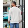 image:imageCOOFANDY Mens Crewneck Sweatshirts Geometric Texture Casual Long Sleeve Pullovers Solid Color Lightweight Pullover TopsWhite