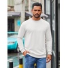 image:imageCOOFANDY Mens Crewneck Sweatshirts Geometric Texture Casual Long Sleeve Pullovers Solid Color Lightweight Pullover TopsWhite