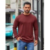 image:imageCOOFANDY Mens Crewneck Sweatshirts Geometric Texture Casual Long Sleeve Pullovers Solid Color Lightweight Pullover TopsWine Red