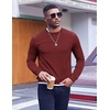 image:imageCOOFANDY Mens Crewneck Sweatshirts Geometric Texture Casual Long Sleeve Pullovers Solid Color Lightweight Pullover TopsWine Red