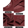 image:imageCOOFANDY Mens Crewneck Sweatshirts Geometric Texture Casual Long Sleeve Pullovers Solid Color Lightweight Pullover TopsWine Red