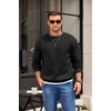 image:imageCOOFANDY Mens Crewneck Sweatshirts Long Sleeves Fleece Sweatshirts Thermal Casual Pullover ShirtBlack