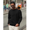 image:imageCOOFANDY Mens Crewneck Sweatshirts Long Sleeves Fleece Sweatshirts Thermal Casual Pullover ShirtBlack