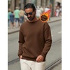 image:imageCOOFANDY Mens Crewneck Sweatshirts Long Sleeves Fleece Sweatshirts Thermal Casual Pullover ShirtBrown