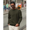 image:imageCOOFANDY Mens Crewneck Sweatshirts Long Sleeves Fleece Sweatshirts Thermal Casual Pullover ShirtDark Army Green