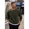 image:imageCOOFANDY Mens Crewneck Sweatshirts Long Sleeves Fleece Sweatshirts Thermal Casual Pullover ShirtDark Army Green