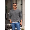 image:imageCOOFANDY Mens Crewneck Sweatshirts Long Sleeves Fleece Sweatshirts Thermal Casual Pullover ShirtDark Gray
