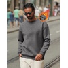image:imageCOOFANDY Mens Crewneck Sweatshirts Long Sleeves Fleece Sweatshirts Thermal Casual Pullover ShirtDark Gray