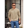 image:imageCOOFANDY Mens Crewneck Sweatshirts Long Sleeves Fleece Sweatshirts Thermal Casual Pullover ShirtKhaki