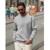 image:imageCOOFANDY Mens Crewneck Sweatshirts Long Sleeves Fleece Sweatshirts Thermal Casual Pullover ShirtLight Gray