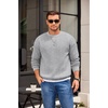 image:imageCOOFANDY Mens Crewneck Sweatshirts Long Sleeves Fleece Sweatshirts Thermal Casual Pullover ShirtLight Gray