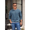 image:imageCOOFANDY Mens Crewneck Sweatshirts Long Sleeves Fleece Sweatshirts Thermal Casual Pullover ShirtNavy