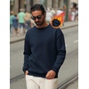 image:imageCOOFANDY Mens Crewneck Sweatshirts Long Sleeves Fleece Sweatshirts Thermal Casual Pullover ShirtNavy Blue