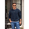 image:imageCOOFANDY Mens Crewneck Sweatshirts Long Sleeves Fleece Sweatshirts Thermal Casual Pullover ShirtNavy Blue