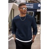 image:imageCOOFANDY Mens Crewneck Sweatshirts Long Sleeves Fleece Sweatshirts Thermal Casual Pullover ShirtNavy Blue