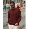 image:imageCOOFANDY Mens Crewneck Sweatshirts Long Sleeves Fleece Sweatshirts Thermal Casual Pullover ShirtRed