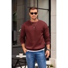image:imageCOOFANDY Mens Crewneck Sweatshirts Long Sleeves Fleece Sweatshirts Thermal Casual Pullover ShirtRed