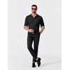 image:imageCOOFANDY Mens Dress Shirt Long Sleeve Casual Button Down Shirt Wrinkle Free Formal Business Shirts03black Solid