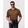 image:imageCOOFANDY Mens Dress Shirt Long Sleeve Casual Button Down Shirt Wrinkle Free Formal Business ShirtsBrown