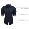 image:imageCOOFANDY Mens Dress Shirt Long Sleeve Casual Button Down Shirt Wrinkle Free Formal Business ShirtsDark Blue