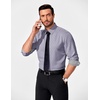 image:imageCOOFANDY Mens Dress Shirt Long Sleeve Casual Button Down Shirt Wrinkle Free Formal Business ShirtsLight Grey