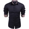image:imageCOOFANDY Mens Dress Shirt Long Sleeve Casual Button Down Shirt Wrinkle Free Formal Business ShirtsNavy Blue Solid 2