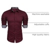 image:imageCOOFANDY Mens Dress Shirt Long Sleeve Casual Button Down Shirt Wrinkle Free Formal Business ShirtsWine Red