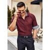 image:imageCOOFANDY Mens Dress Shirt Long Sleeve Casual Button Down Shirt Wrinkle Free Formal Business ShirtsWine Red