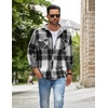 image:imageCOOFANDY Mens Flannel Shirt Jacket Casual Button Down Plaid Shirt Jackets Warm Lined Sherpa Shacket with PocketsBlack