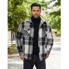 image:imageCOOFANDY Mens Flannel Shirt Jacket Casual Button Down Plaid Shirt Jackets Warm Lined Sherpa Shacket with PocketsBlack
