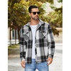 image:imageCOOFANDY Mens Flannel Shirt Jacket Casual Button Down Plaid Shirt Jackets Warm Lined Sherpa Shacket with PocketsBlack