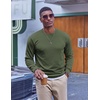 image:imageCOOFANDY Mens Fleece Crewneck Sweatshirt Casual Long Sleeve Pullover Fall Winter Warm Sweatshirts Fashion PulloversArmy Green