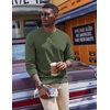 image:imageCOOFANDY Mens Fleece Crewneck Sweatshirt Casual Long Sleeve Pullover Fall Winter Warm Sweatshirts Fashion PulloversArmy Green