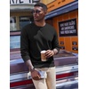 image:imageCOOFANDY Mens Fleece Crewneck Sweatshirt Casual Long Sleeve Pullover Fall Winter Warm Sweatshirts Fashion PulloversBlack