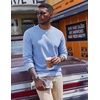image:imageCOOFANDY Mens Fleece Crewneck Sweatshirt Casual Long Sleeve Pullover Fall Winter Warm Sweatshirts Fashion PulloversLight Blue
