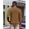 image:imageCOOFANDY Mens Fleece Crewneck Sweatshirt Casual Long Sleeve Pullover Fall Winter Warm Sweatshirts Fashion PulloversLight Brown